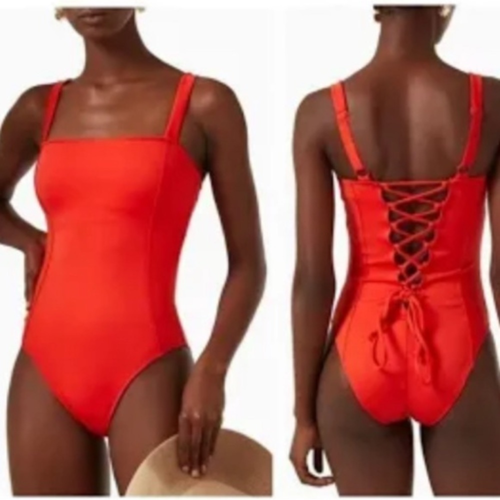NWT Good American Red One Piece Swimsuit- Poppy
